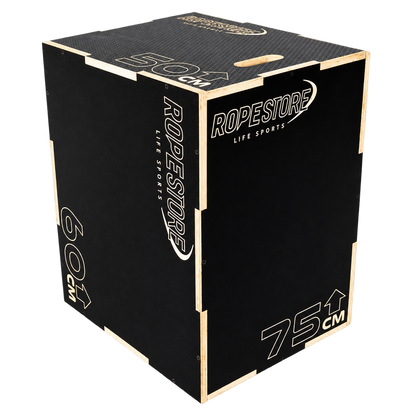 Caixa de Saltos Plyo Box Madeira Naval 50 x 60 x 75 cm Desmontada Com Logo Antiderrapante