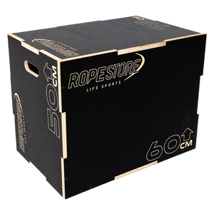Caixa de Saltos Plyo Box Madeira Naval 50 x 60 x 75 cm Desmontada Com Logo Antiderrapante