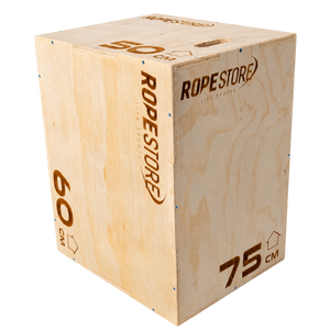 Caixa de Saltos Plyo Box Madeira Naval 50 x 60 x 75 cm Montada Com Logo