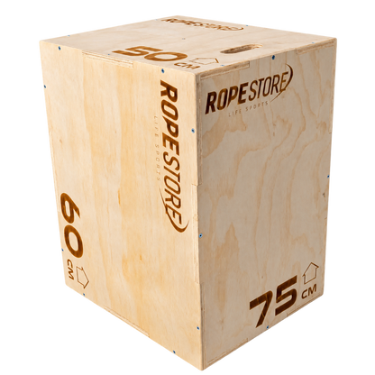 Caixa de Saltos Plyo Box Madeira Naval 50 x 60 x 75 cm Montada Com Logo
