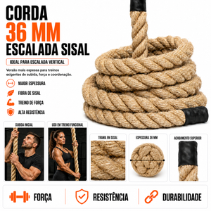Corda 36mm Escalada Vertical Sisal