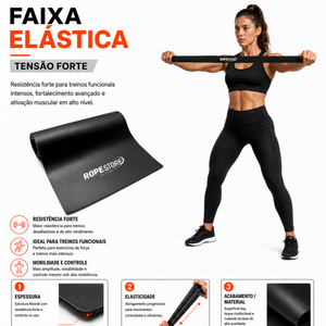 Faixa Elástica Tensão Forte Preto Rope Store