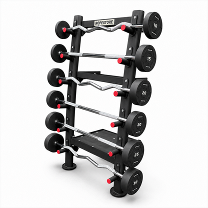 Kit Barras Montadas 10 a 30kg Reta e W com Expositor Multifuncional