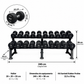 Kit Dumbell Rubber Proline 12,5 a 35kg Com Suporte Grande