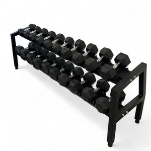 Kit Halteres Sextavados de 10 a 32,5 kg com Suporte Grande