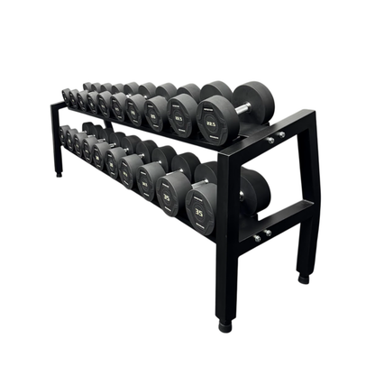Kit Halteres Dumbbell Rubber Proline 12,5 a 35 kg com Suporte Grande