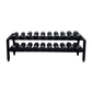 Kit Halteres Sextavados Emborrachados 12,5 a 35 kg Par + Expositor Suporte de Halteres 10 Pares Proline