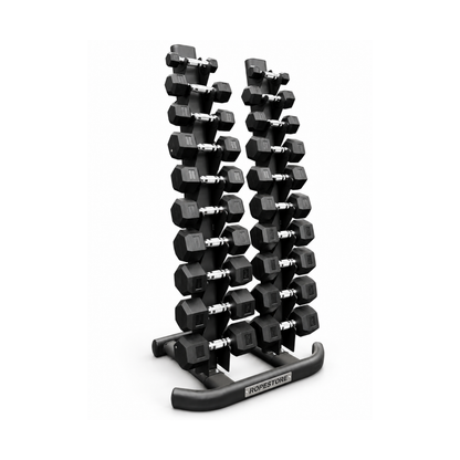 Kit de Halteres Sextavados com Suporte Vertical para 10 Pares – Rope Store