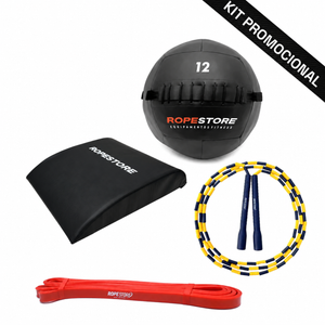 Kit Home Training: 1 Wall Ball 12 lb + 1 Corda Segmentada + 1 Abmat Rope Store + 1 Super Band Super Leve
