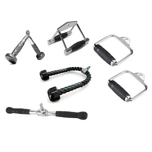 Kit Puxadores Musculação Crossover Cromados Academia 6 Peças