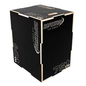 Caixa de Saltos Plyo Box Madeira Naval 50 x 60 x 75 cm Montada Com Logo Antiderrapante