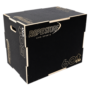 Caixa de Saltos Plyo Box Madeira Naval 50 x 60 x 75 cm Montada Com Logo Antiderrapante