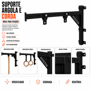 Suporte de Parede para Argola Olímpica e Corda de Escalada